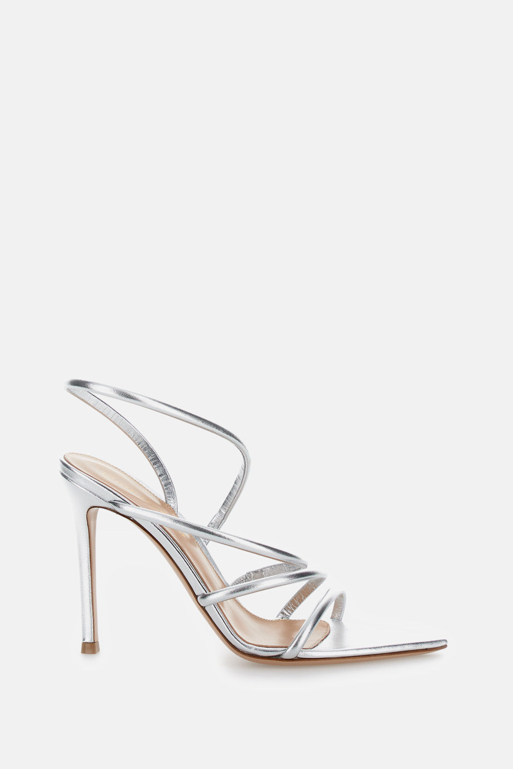 Gianvito Rossi With Heel Silver Lamb Leather