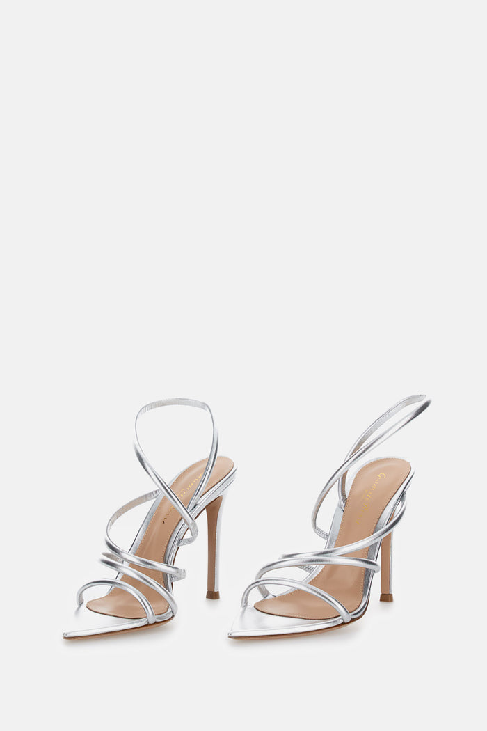 Gianvito Rossi With Heel Silver Lamb Leather