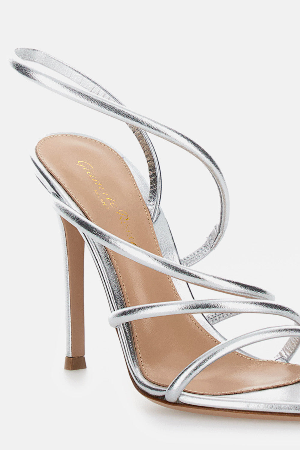 Gianvito Rossi With Heel Silver Lamb Leather