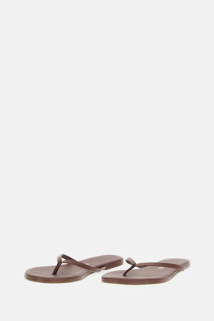 TKEES Sandals Brown Bovine Leather