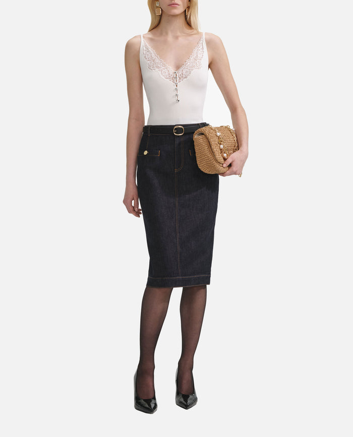 Self-portrait Top White Vi/pl (lace): pa/ea