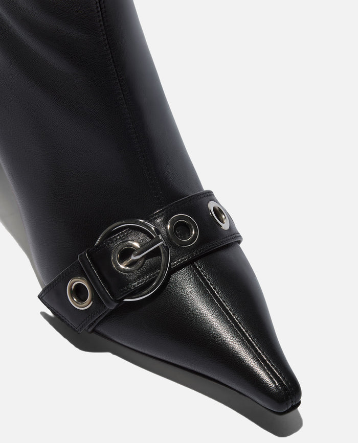 AEYDE With Heel Black Nappa Leather
