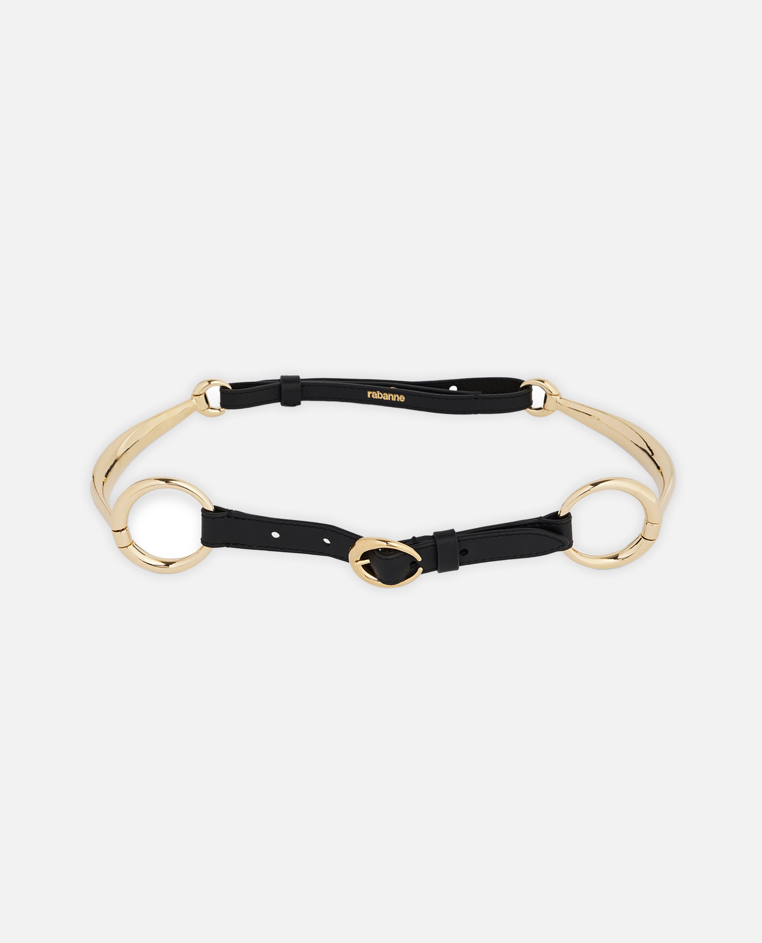 RABANNE Bijoux Black Leather / Brass