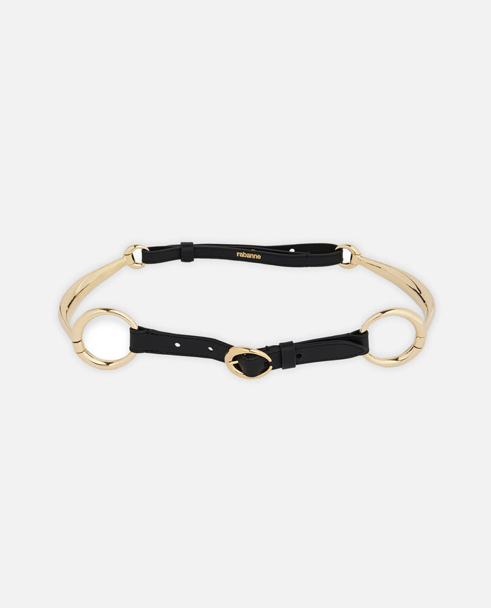 RABANNE Bijoux Black Leather / Brass