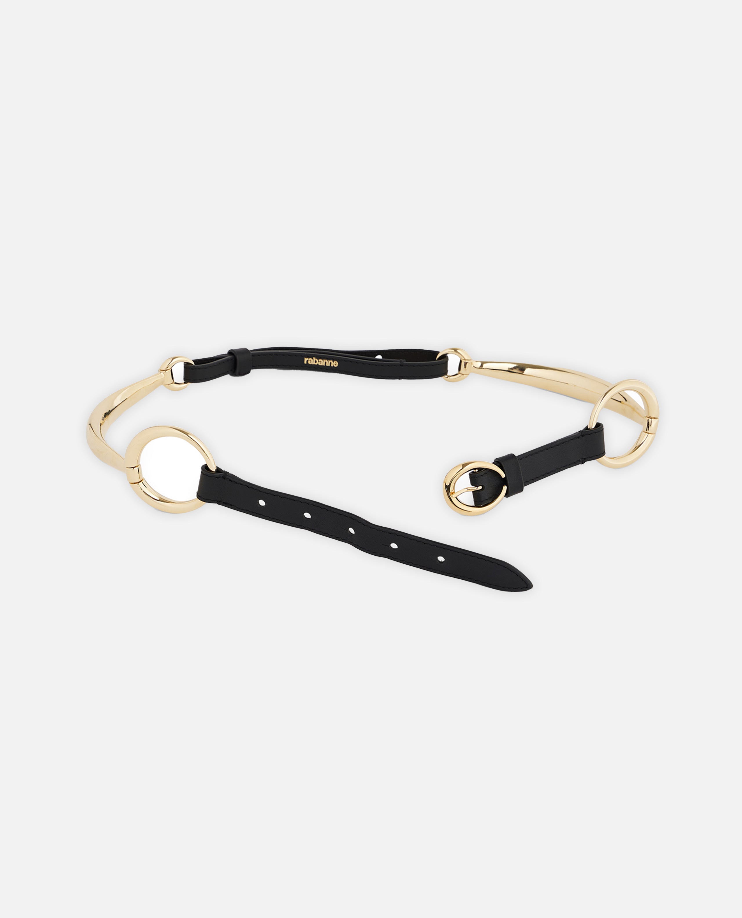RABANNE Bijoux Black Leather / Brass