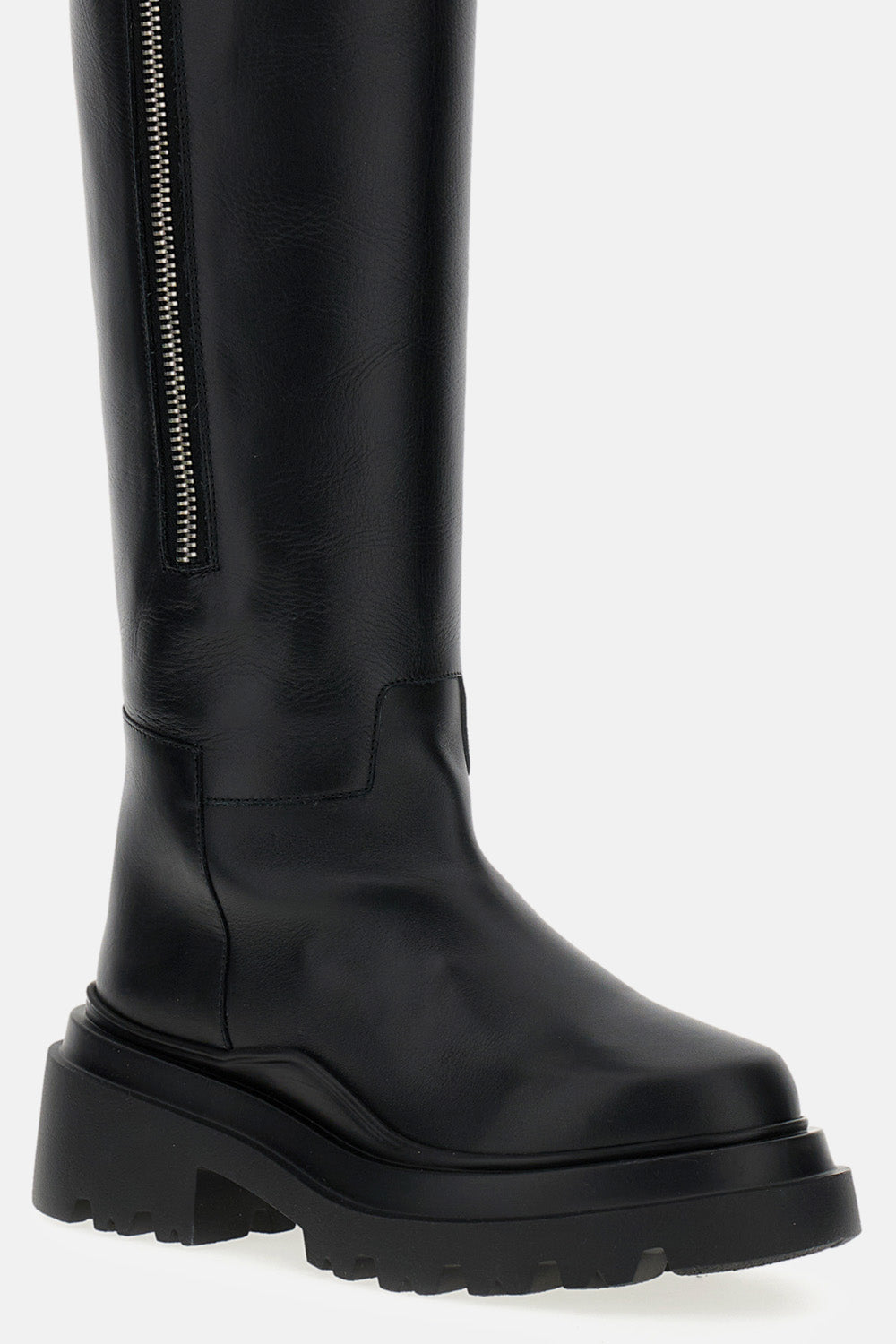 PLAN C Boots Black Calf Leather Metal