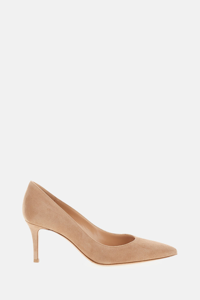 Gianvito Rossi With Heel Beige Suede Leather