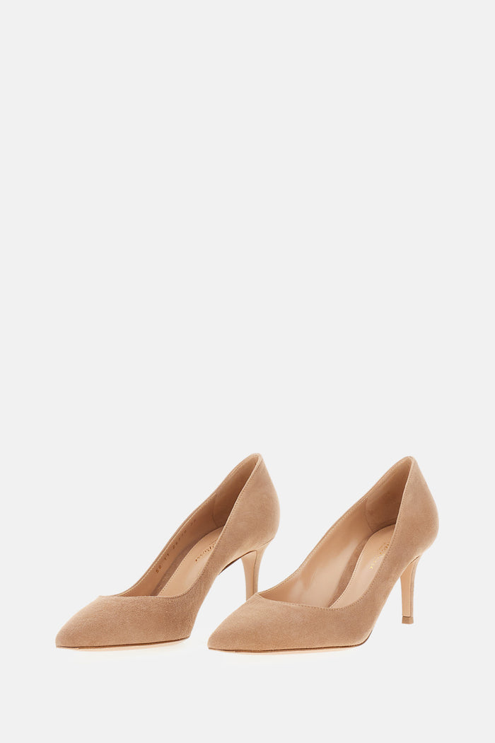 Gianvito Rossi With Heel Beige Suede Leather