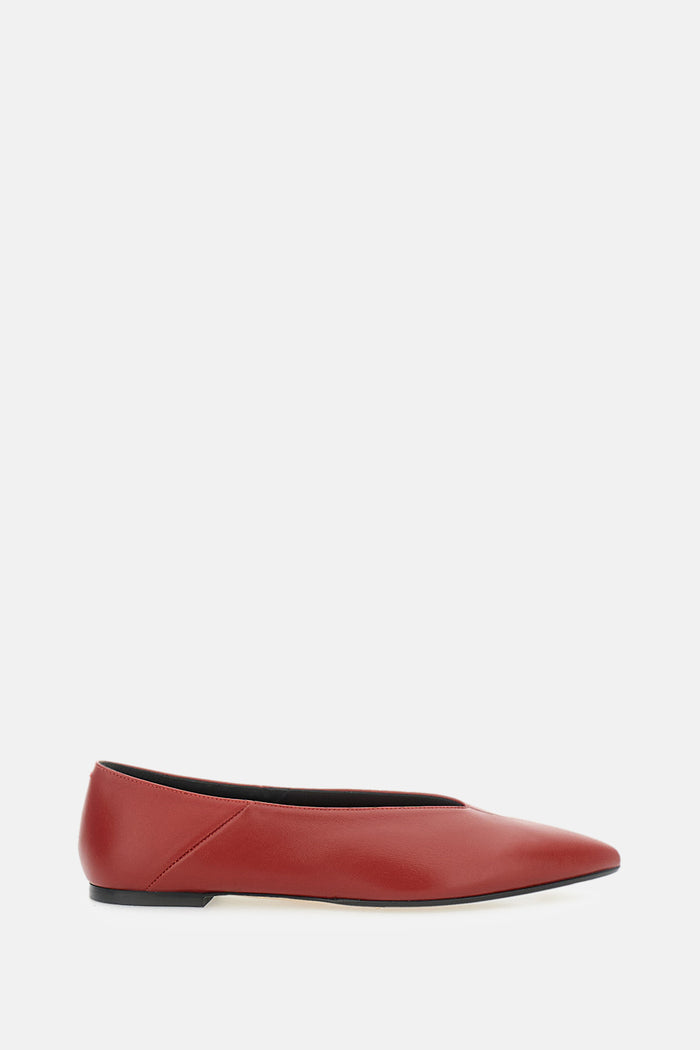 AEYDE Flat shoes Red Suede Leather