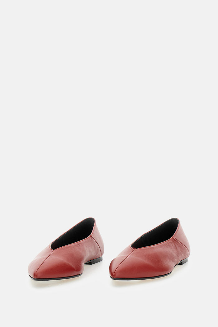 AEYDE Flat shoes Red Suede Leather