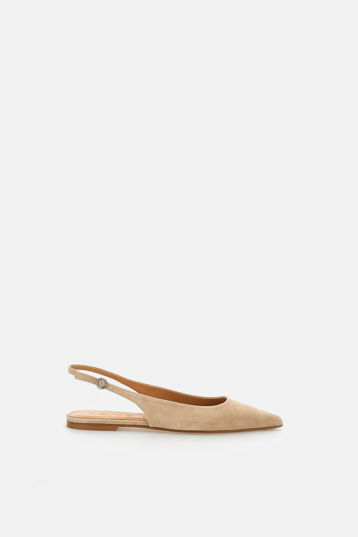 AEYDE Flat shoes Beige Suede Leather