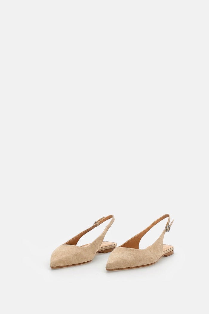 AEYDE Flat shoes Beige Suede Leather
