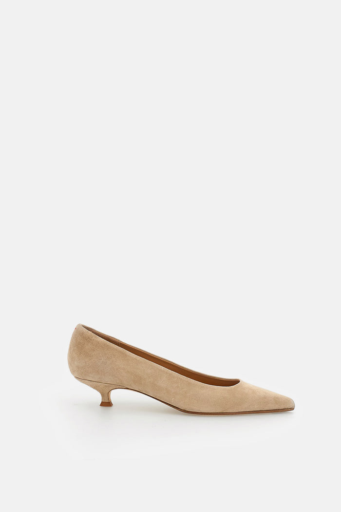 AEYDE With Heel Beige Suede Leather