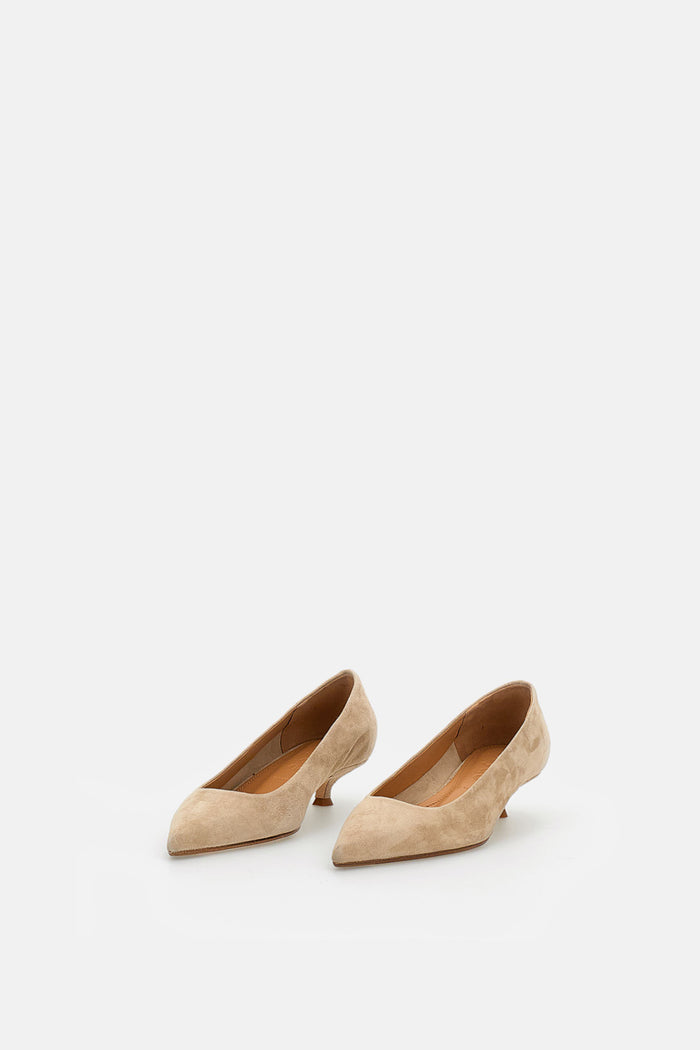 AEYDE With Heel Beige Suede Leather