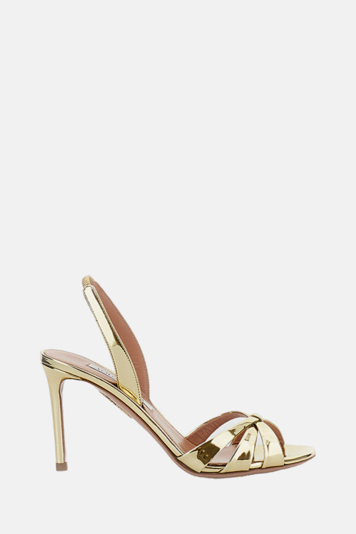 Aquazzura Sandals Golden Patent Leather