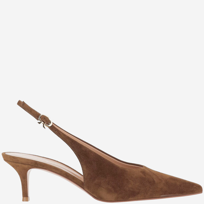 Gianvito Rossi With Heel Brown Suede Leather