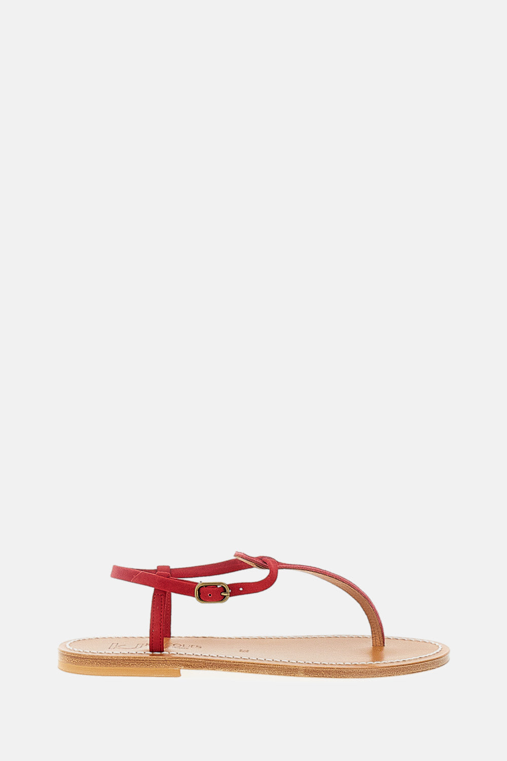 K Jacques St Tropez Sandals Red Leather