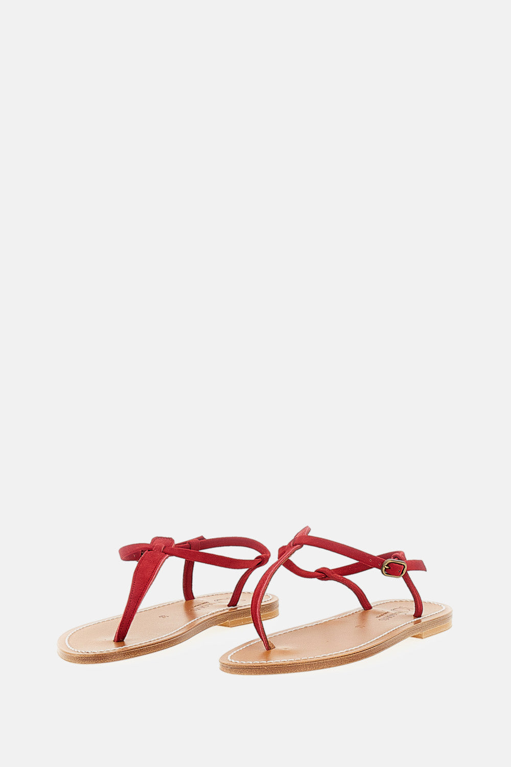 K Jacques St Tropez Sandals Red Leather