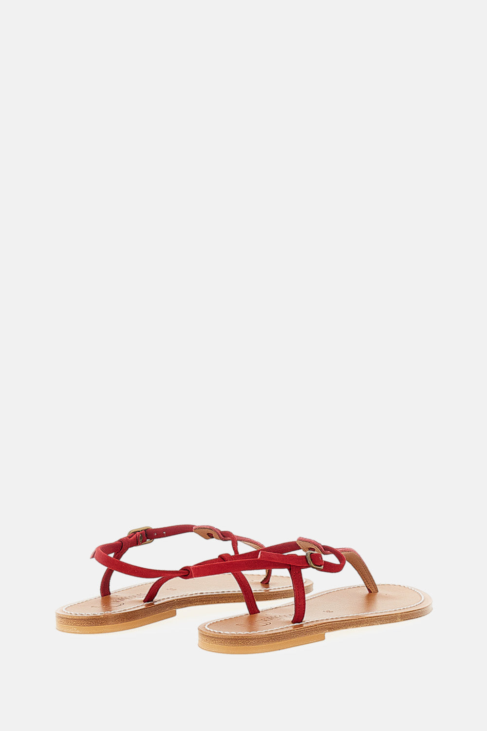 K Jacques St Tropez Sandals Red Leather