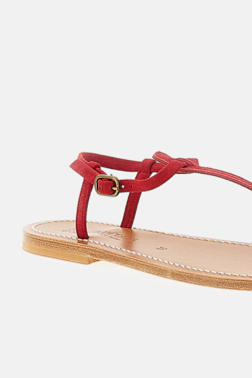 K Jacques St Tropez Sandals Red Leather