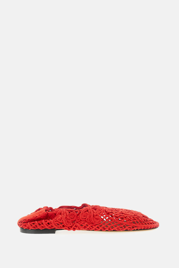 Odissi Flat Shoes Rosso Pl Co Lambskin