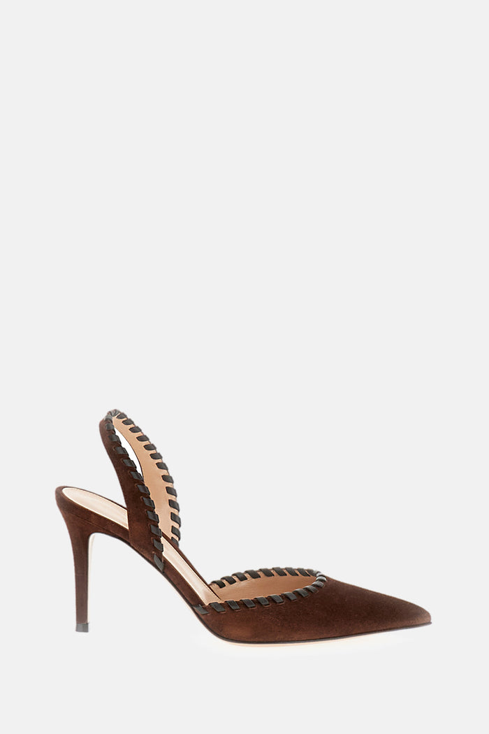 Gianvito Rossi With Heel Brown Pelle