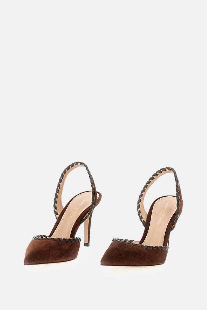 Gianvito Rossi With Heel Brown Pelle