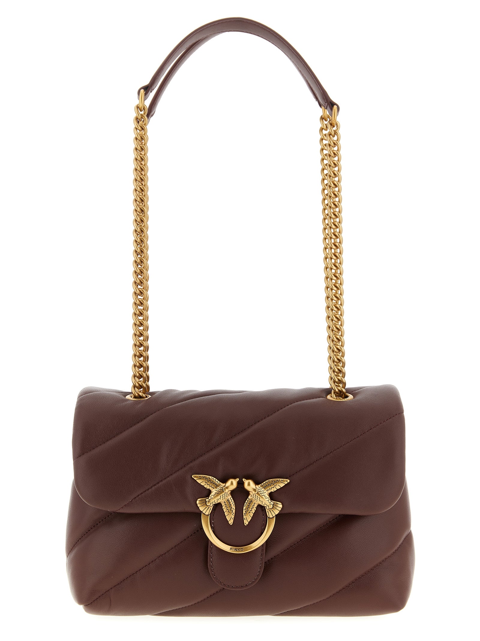 Classic Love Puff crossbody bag Bordeaux Lamb Fur (ovis Aries)