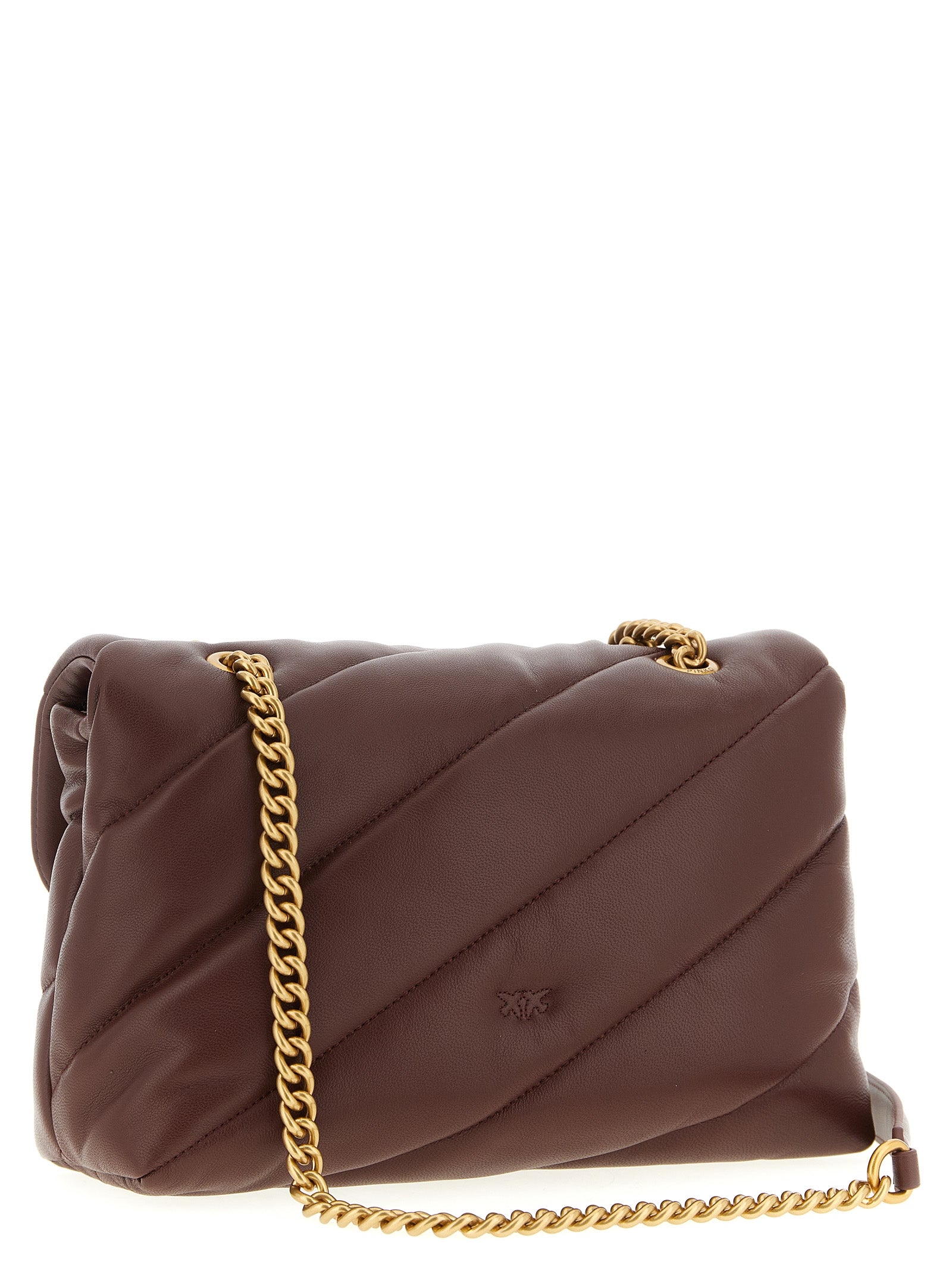 Classic Love Puff crossbody bag Bordeaux Lamb Fur (ovis Aries)