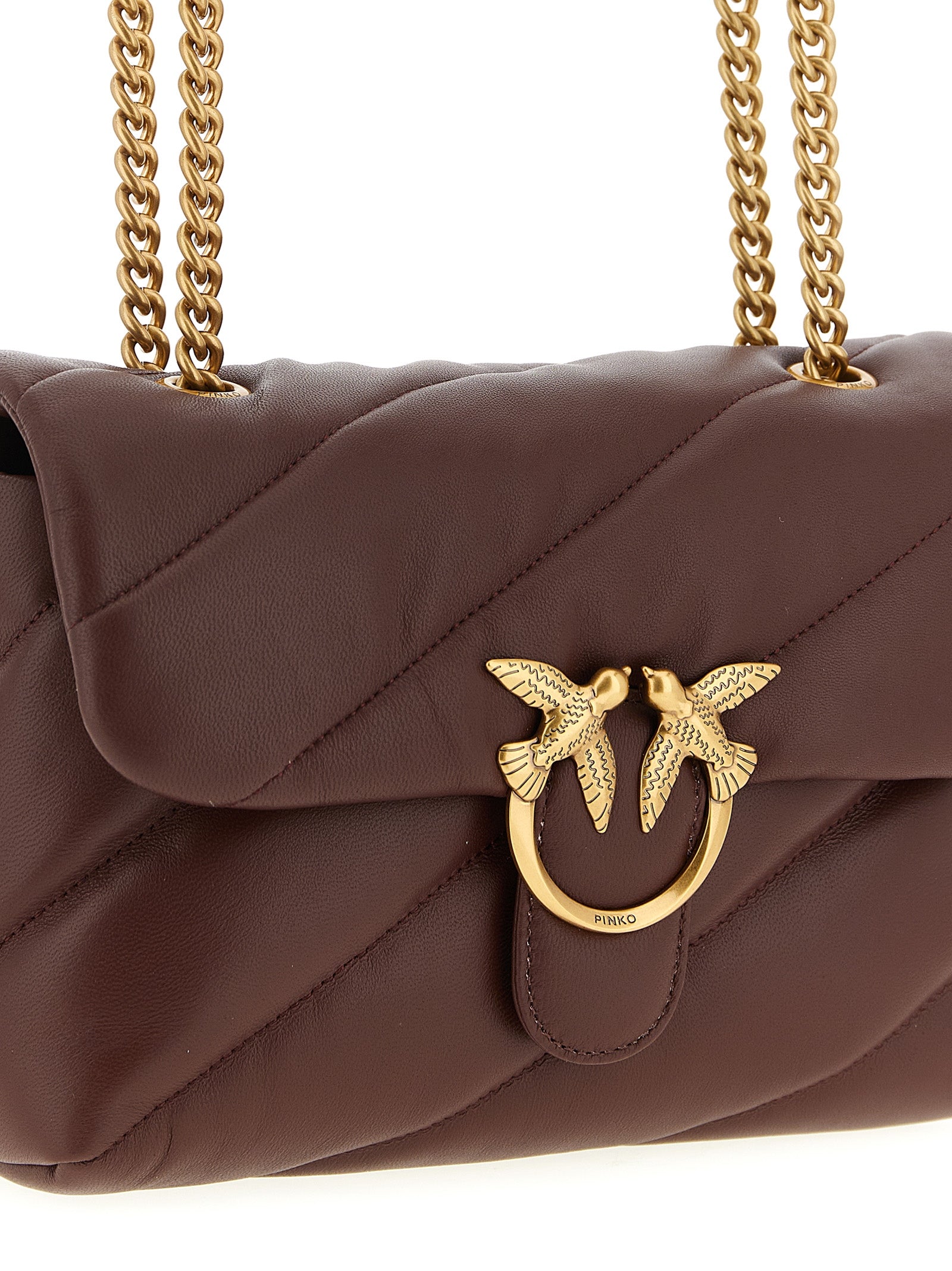 Classic Love Puff crossbody bag Bordeaux Lamb Fur (ovis Aries)