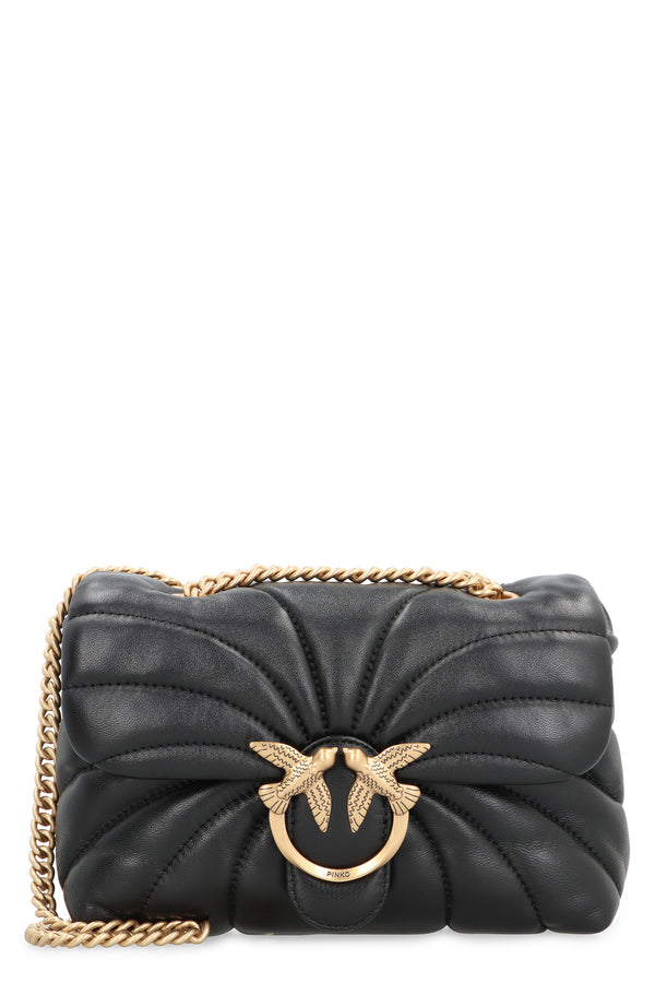 Mini Crossbody Bag Love Puff Leather Black/gold Sheep Shoulder