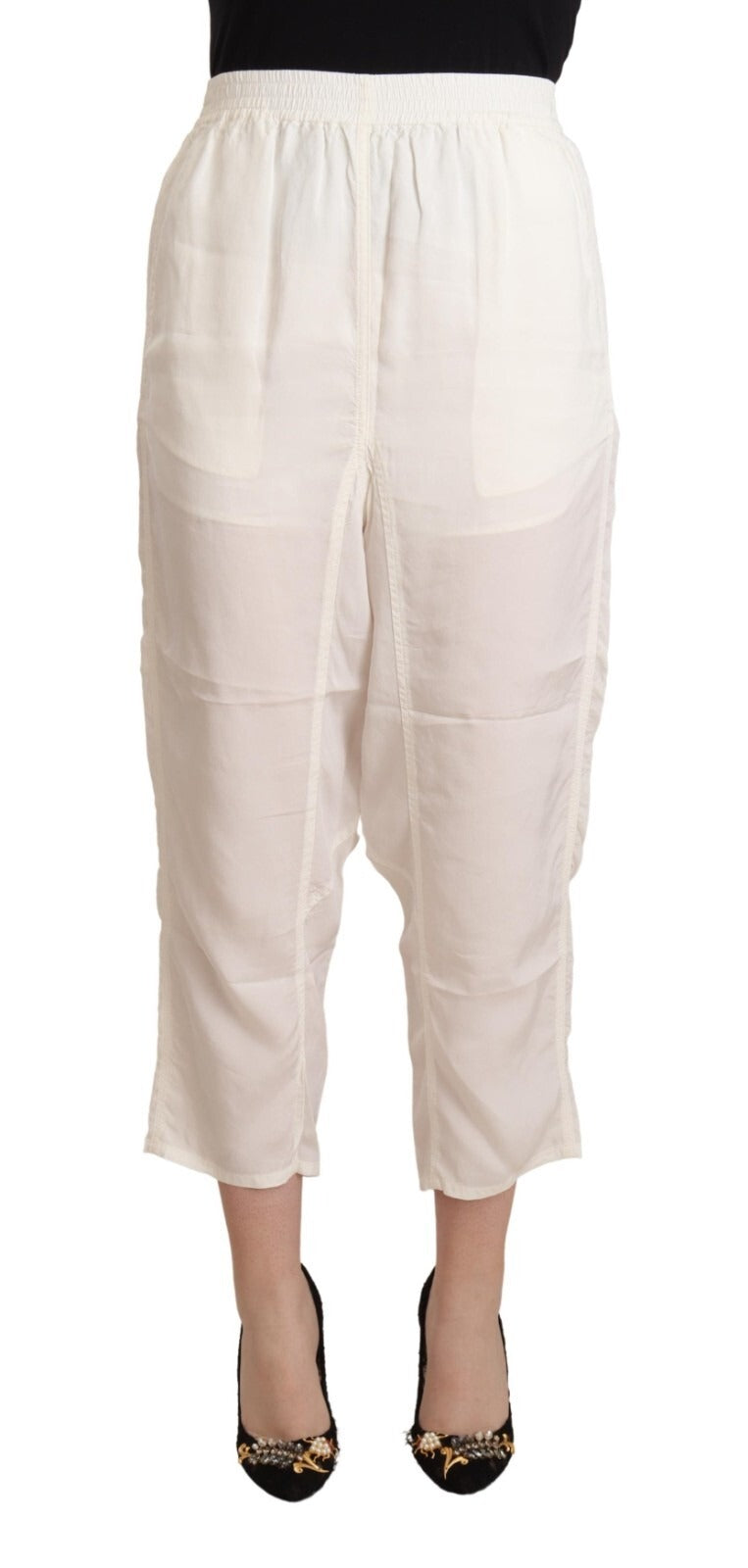 Maison Margiela 100% Viscose trousers in white