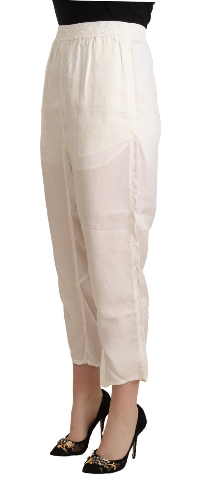 Maison Margiela 100% Viscose trousers in white — view 3