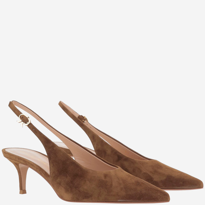 Gianvito Rossi With Heel Brown Suede Leather