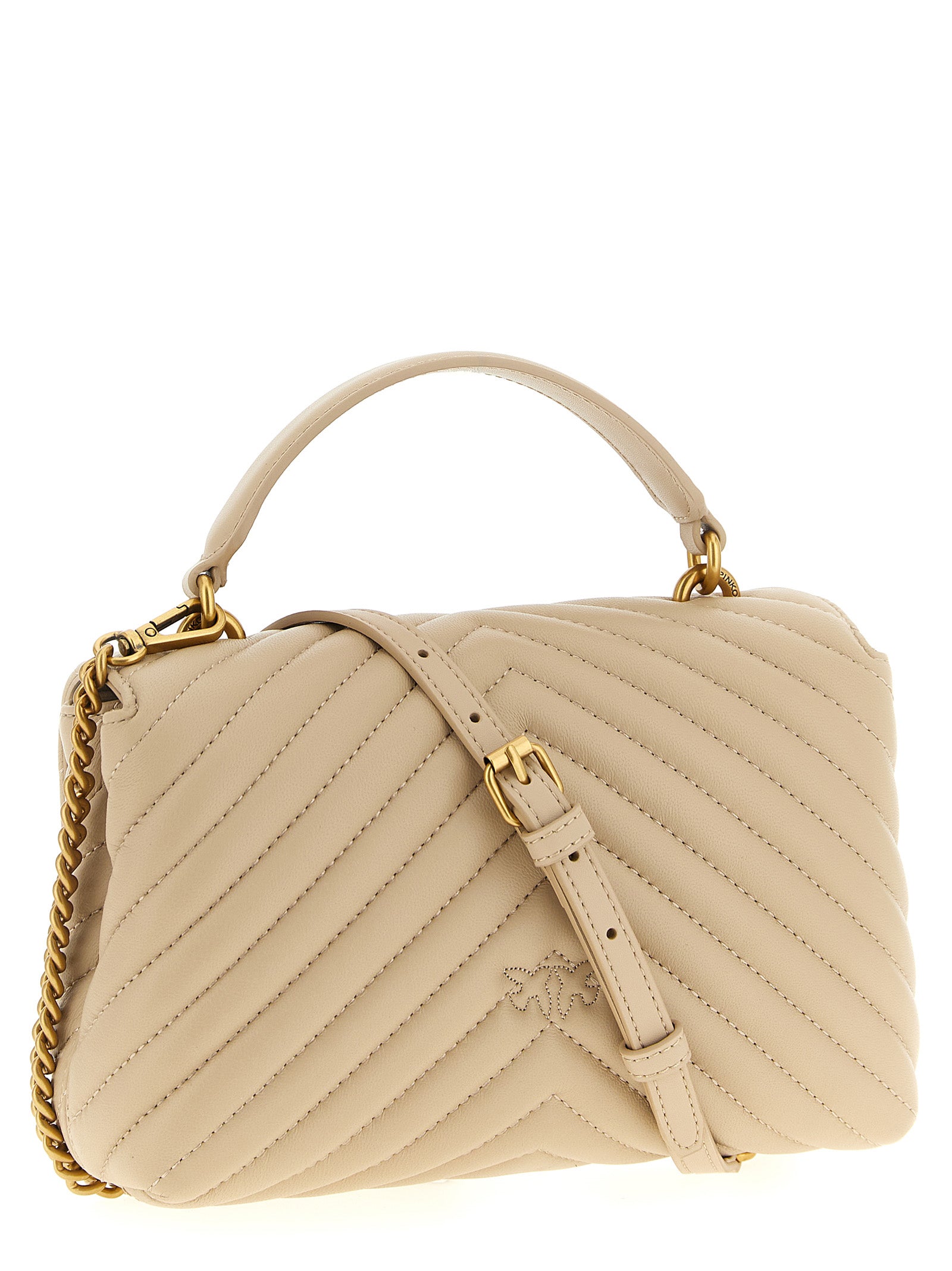 Mini Lady Love Puff Handbag Beige Sheepskin Hand Bags