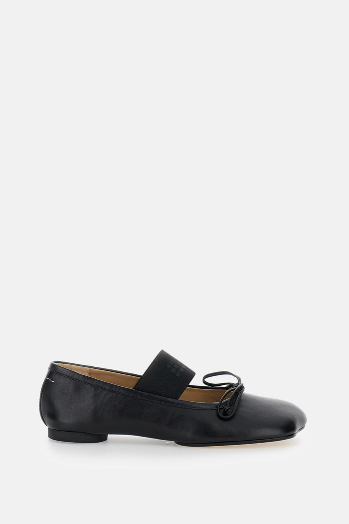 Mm6 Maison Margiela Flat Shoes Black Ovine Leather