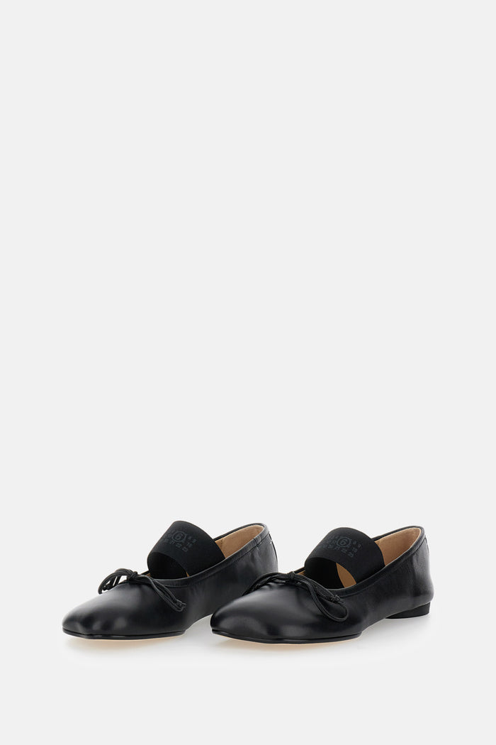 Mm6 Maison Margiela Flat Shoes Black Ovine Leather