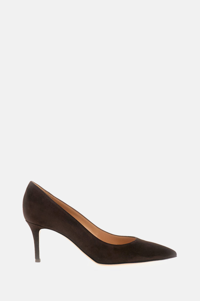 Gianvito Rossi With Heel Brown Suede Leather
