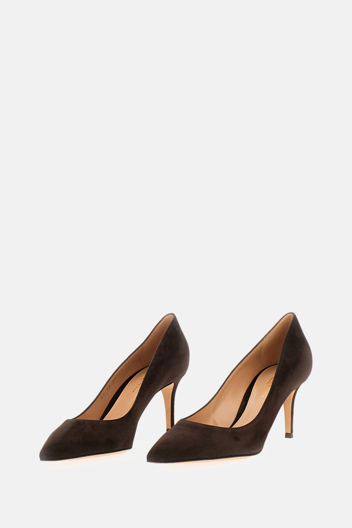 Gianvito Rossi With Heel Brown Suede Leather