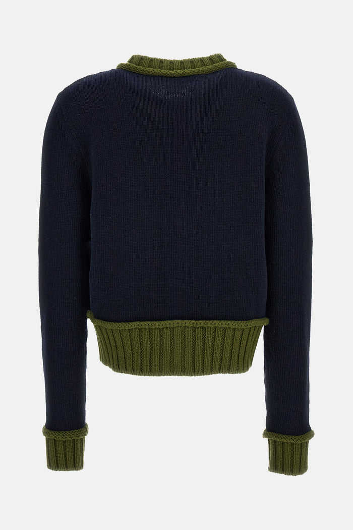 Marni Sweaters Blue Wool Knit Polyamide