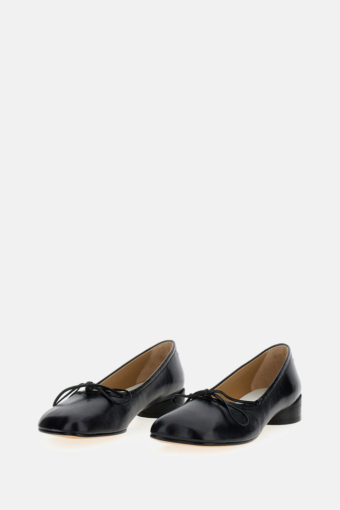 Mm6 Maison Margiela Flat Shoes Black Pelle