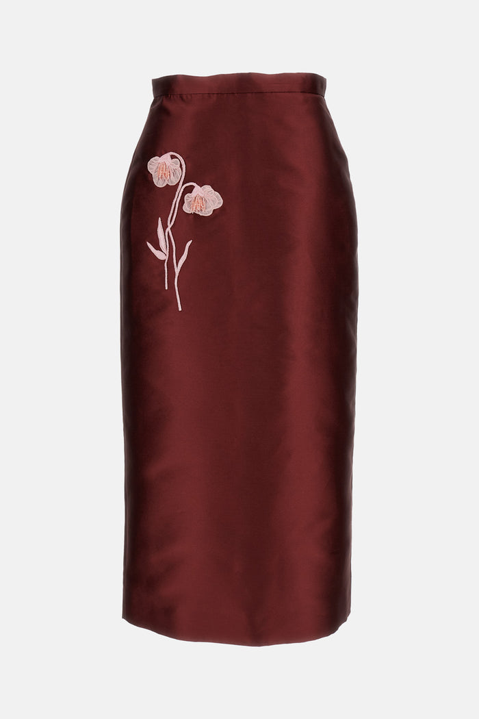 Erdem Skirts Red Polyester Silk