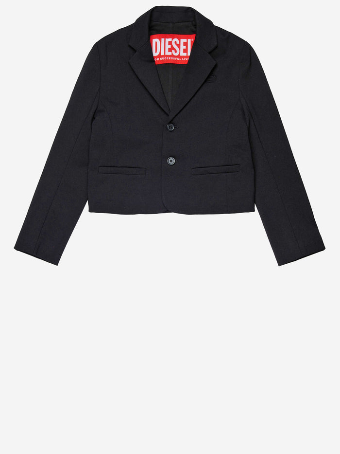 Diesel Jackets Black Viscosa Poliammide Elastan