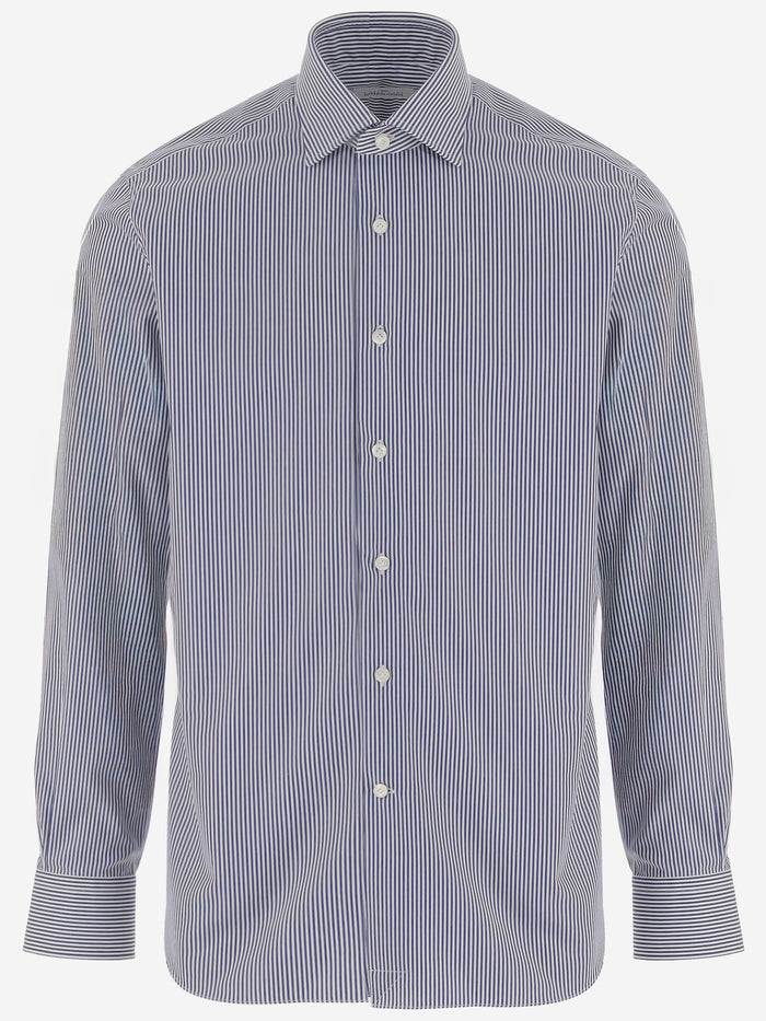 Gherardi Shirts Blue Cotone