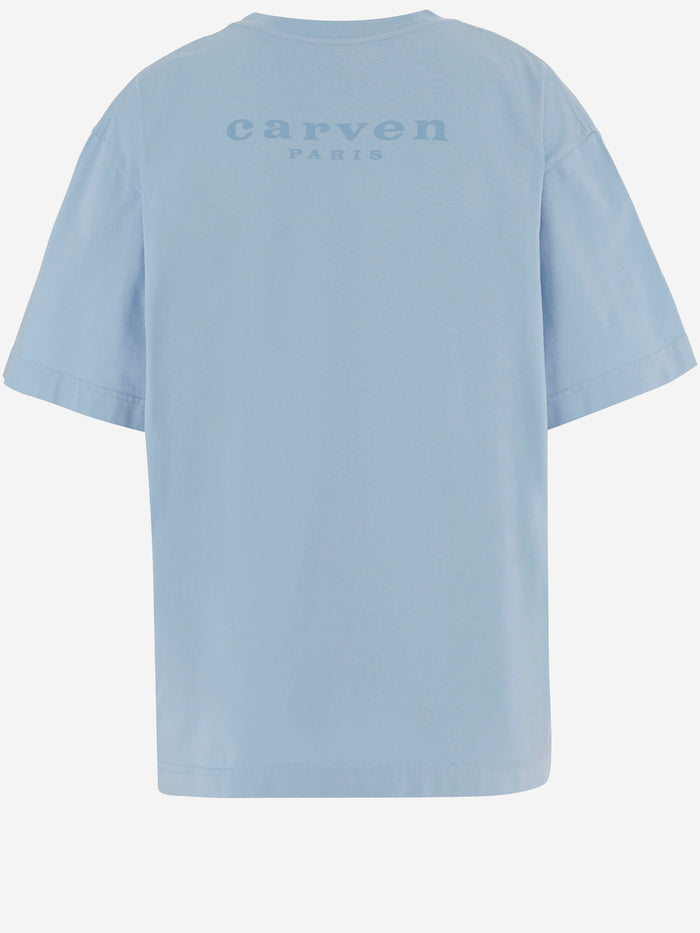 Carven T-shirts and Polos Clear Blue Cotone