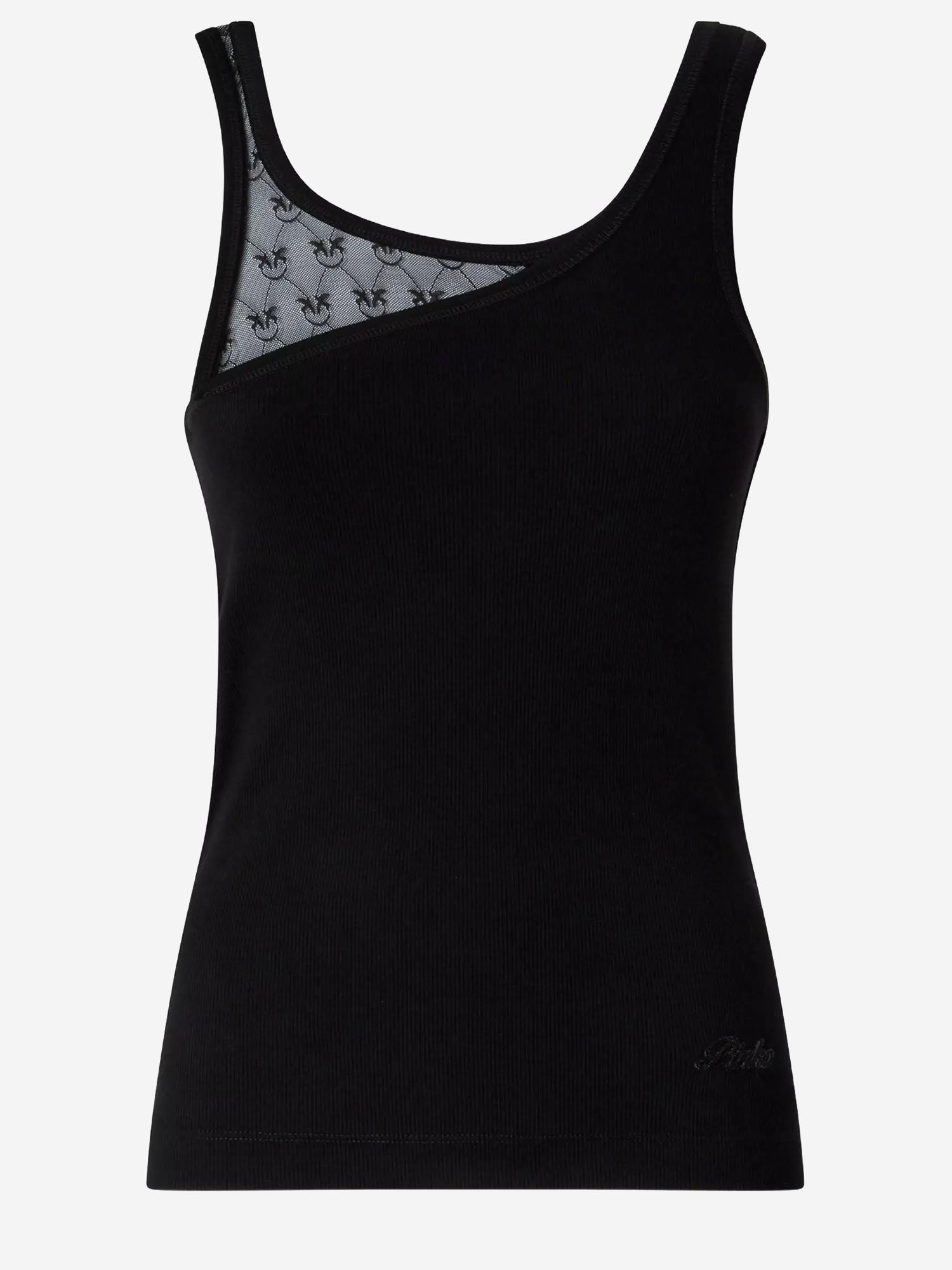 Pinko Top Black 97 % Cotton 3 Elastane