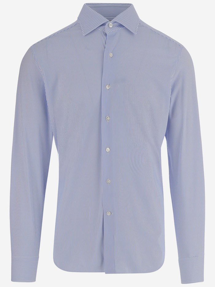 Gherardi Shirts Light Blue Nylon Elastane