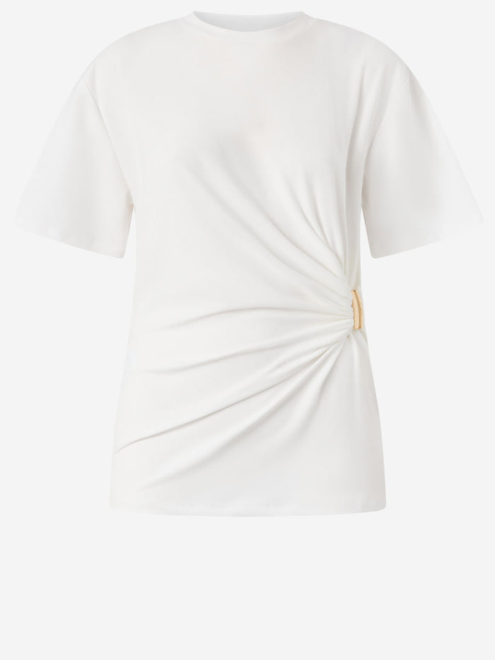 Pinko T-shirts and Polos White Cotone Elastan