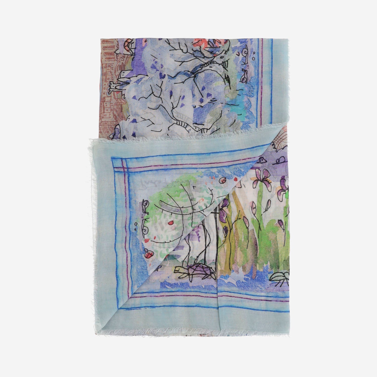 Faliero Sarti Scarfs Red Modal Silk