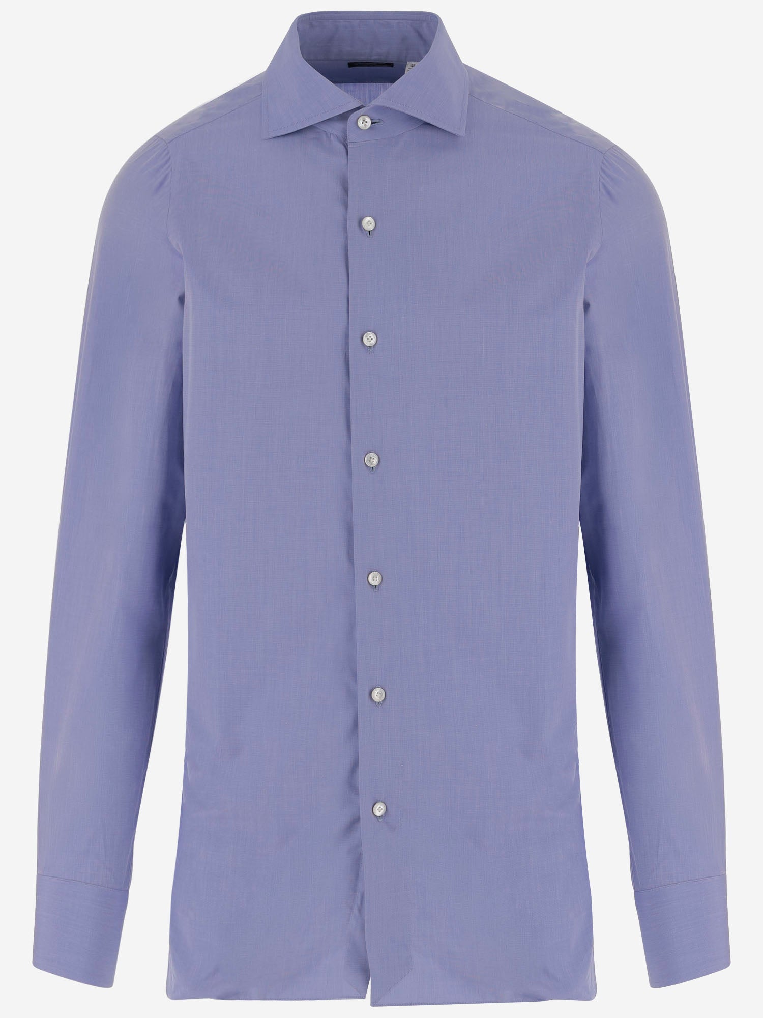Finamore Shirts Blue Cotone